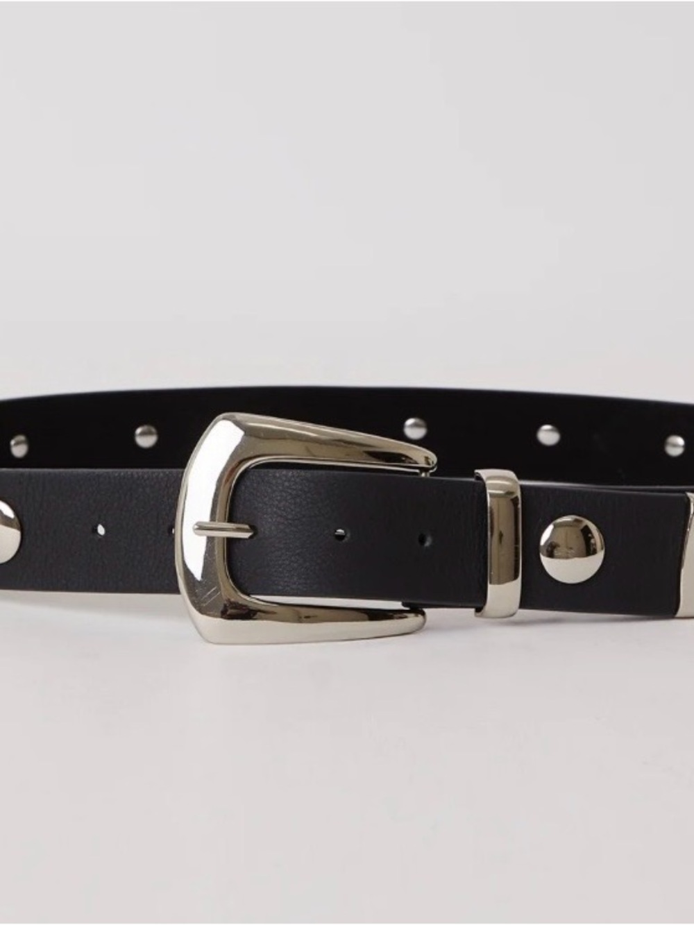B-Low the Belt Black Leather Belt with Silver Stud